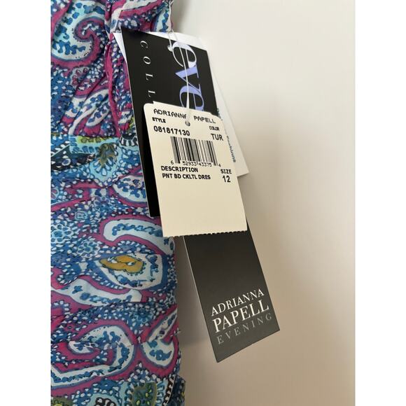 Adrianna Papell Silk Babydoll Dress Beaded / Sequince Size 12 Fairycore New - Picture 2 of 6